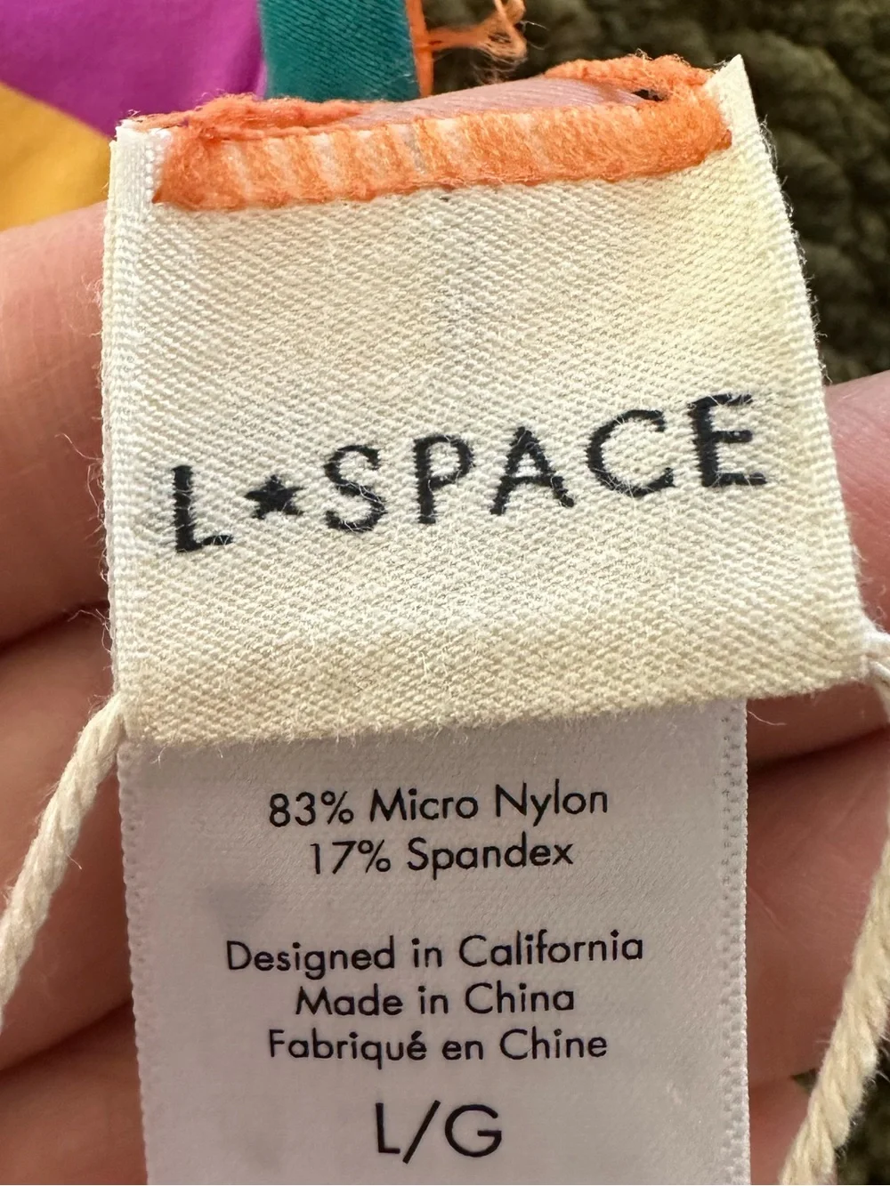 L*SPACE PRINTED STELLA BIKINI TOP COPACABANA size Large